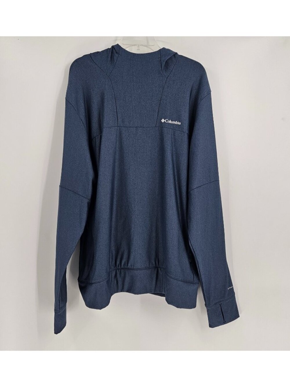 Columbia Maxtrail Omni-Shade Hoodie Men's XL Blue Stretch Thumbhole Pullover
